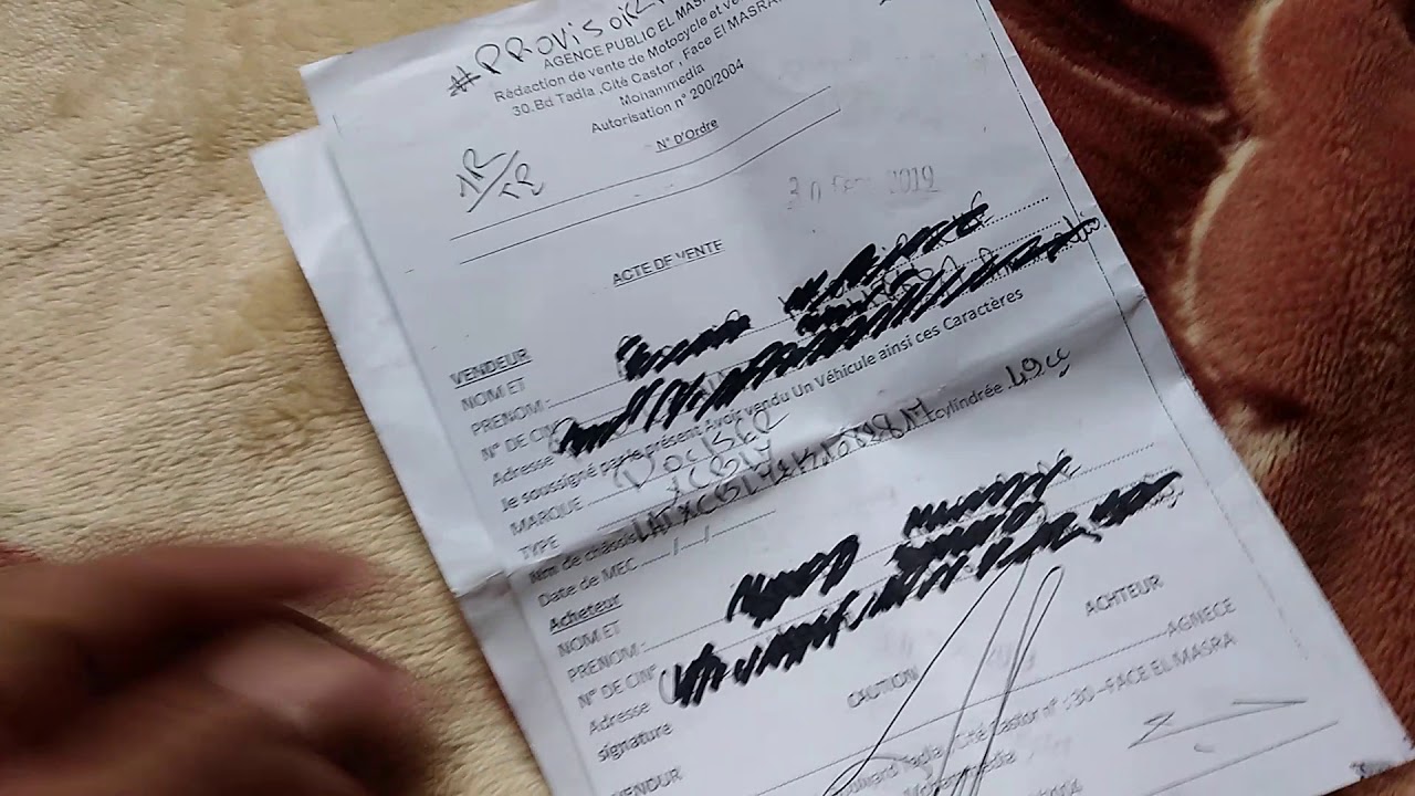 كيفية تبديل شهادة الملكية للدراجات النارية kifach nbadl lblaka bi smiti