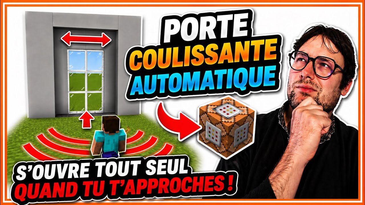MINECRAFT TUTO PORTE COULISSANTE AVEC LE COMMAND BLOCK SUR PS4 - YouTube