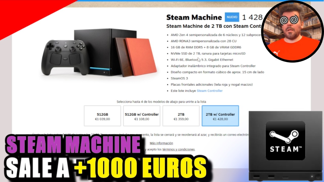 OFICIAL: STEAM MACHINE sale por encima de 1000 EUROS 🖥️ Reservas, Cuándo sale y Opinión del precio episode artwork