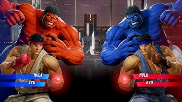 Ryu & Hulk VS Ryu & Hulk (Very Hard) - Marvel vs Capcom | 4K UHD Gameplay