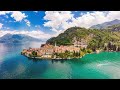 Famous Lake Como, Italy. Drive from Como to Bellagio. 4K Video.