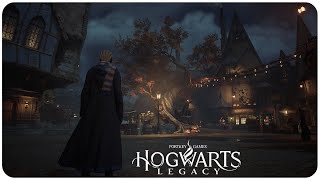 [HD] Exploring Hogsmeade on a Stormy Fall Evening | Autumn Ambiance ASMR