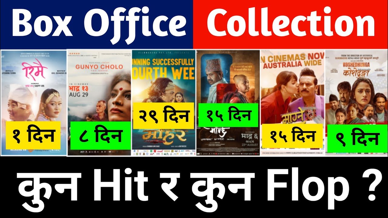 RIMAI, GUNYOCHOLO, KOSHEDHUNGA, JANAI HARAYEKO MANCHHE, MAGNE RAJA & MOHAR BOX OFFICE COLLECTION,