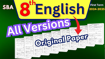 All Version 8 Class English  Original Paper SBA 1stterm #english  @LastHopeStudy