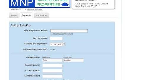 Tenant portal and online payment