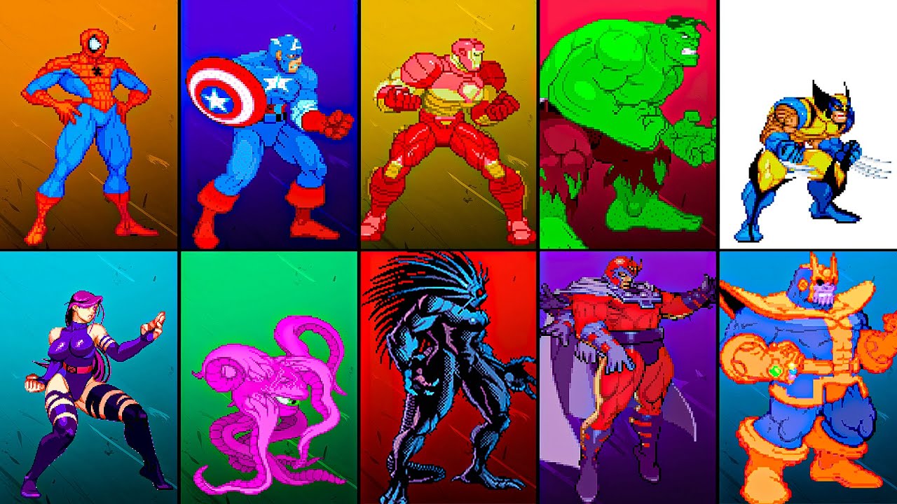 Marvel Super Heroes - All Infinity Combos | 2K 60 FPS - YouTube