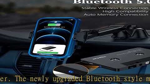 Arsvita Bluetooth 5.0 Cassette to Aux Adapter for Car, Tape Audio Adapter, Hands-Free Call, Charcoa