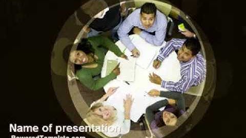 Round Table Meeting PowerPoint Template by PoweredTemplate.com