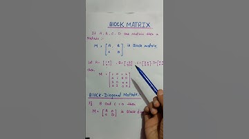 Block matrix & block diagonal matrix||by bhawana chaube#shorts