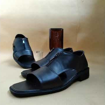 sepatu sandal kenip sleting kulit sapi asli