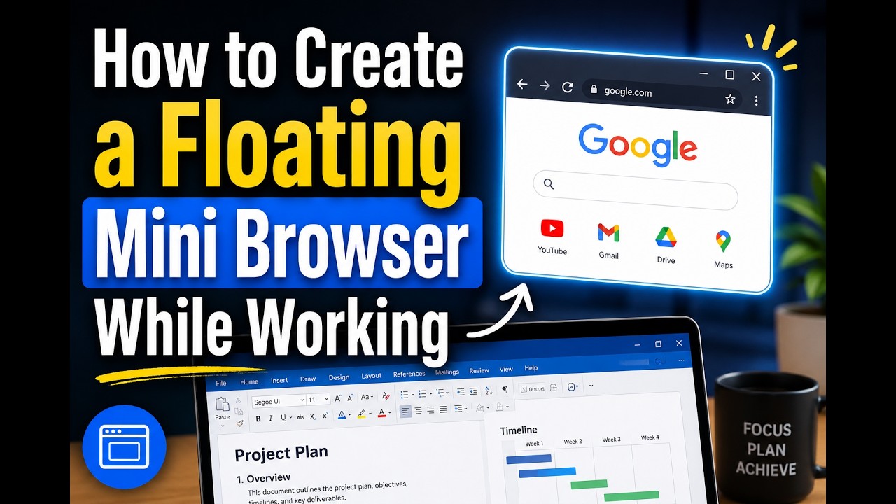 How to Create a Floating Mini Browser While Working - YouTube