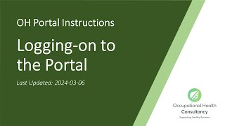 OH Portal | How to Log on