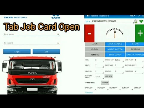 How to tab job card open process in tata vehicle .