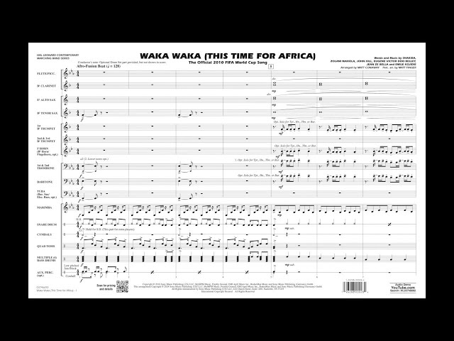 Waka Waka (This Time for Africa) arranged by Matt Conaway/Matt Finger class=
