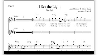 I See the Light (Tangled) | Saxophone Duet/ Sheet Music PDF/ Lyrics/ Chords chords