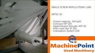 ARTEC 65 Used SINGLE SCREW REPELLETIZING LINE MACHINES MachinePoint