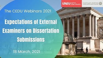 [CEDU 2021]: Expectations of External Examiners on Dissertation Submissions