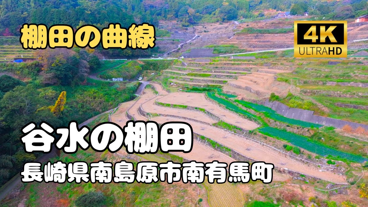 【ドローン空撮　4K】谷水の棚田　長崎県南島原市南有馬町