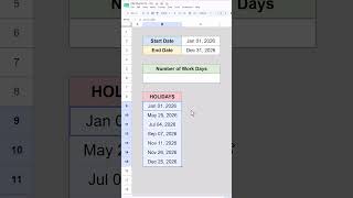 Calculate Workdays Ignoring Holidays