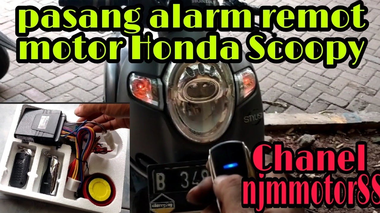 Cara pasang alarm remot Di motor Honda Scoopy - YouTube
