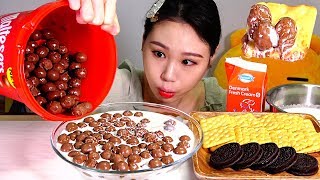 또똣한 생크림에 몰티져스 에이스 오레오 먹방 Mukbang