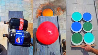 🎈Breaking Glass Bottles and Balloon drops - Crushing Crunchy &amp; Soft Things🔥🍾💥