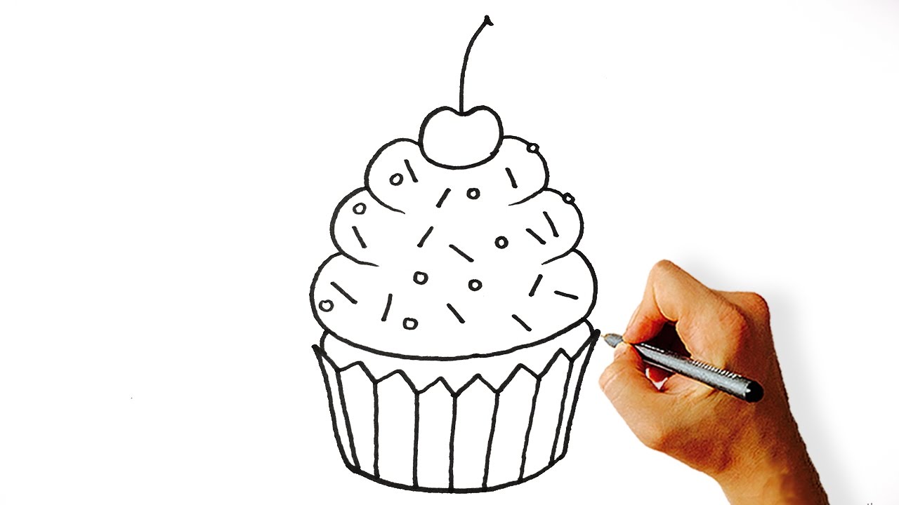 How to Draw + Color a Cupcake Easy - Valentine's Sweet - YouTube