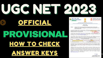 OFFICIAL OUT :- HOW TO CHECK UGC NET PROVISIONAL ANSWER KEYS 2023 || UGC NET 2023 ANSWER KEY