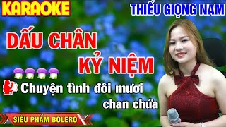 ✔️DẤU CHÂN KỶ NIỆM Karaoke Thiếu Giọng Nam ❖ Song Ca Cùng Người Ấy