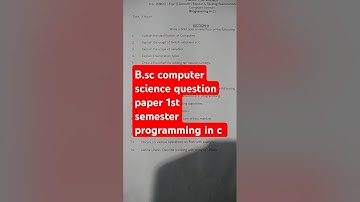 #Computer Science  question paper #bsc || 1st sem #mpcs || programming in C