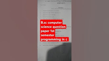 #Computer Science  question paper #bsc || 1st sem #mpcs || programming in C