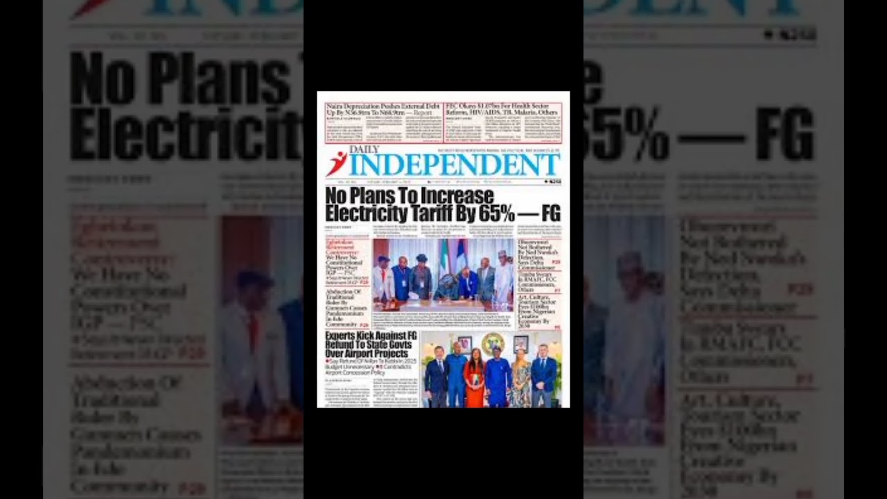 Daily Independent Latest Nigerian News Headline 
