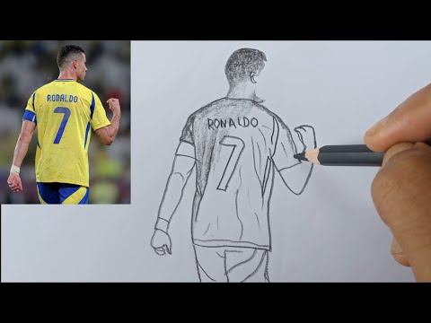 How to Draw CR7 with Victory Hand Gesture