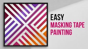 Abstract Acrylic Painting with Masking Tape / Easy DIY Painting Art Demo / 089