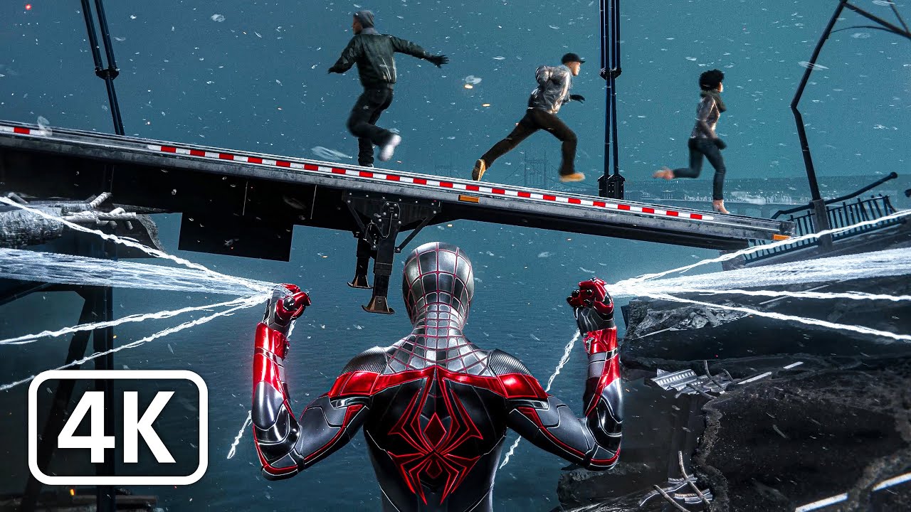 SPIDER-MAN MILES MORALES | Bridge Scene 4K