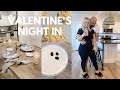 Making homemade pasta, decorating the table for V Day, Valentine&#39;s Day Vlog | Brandy Jackson