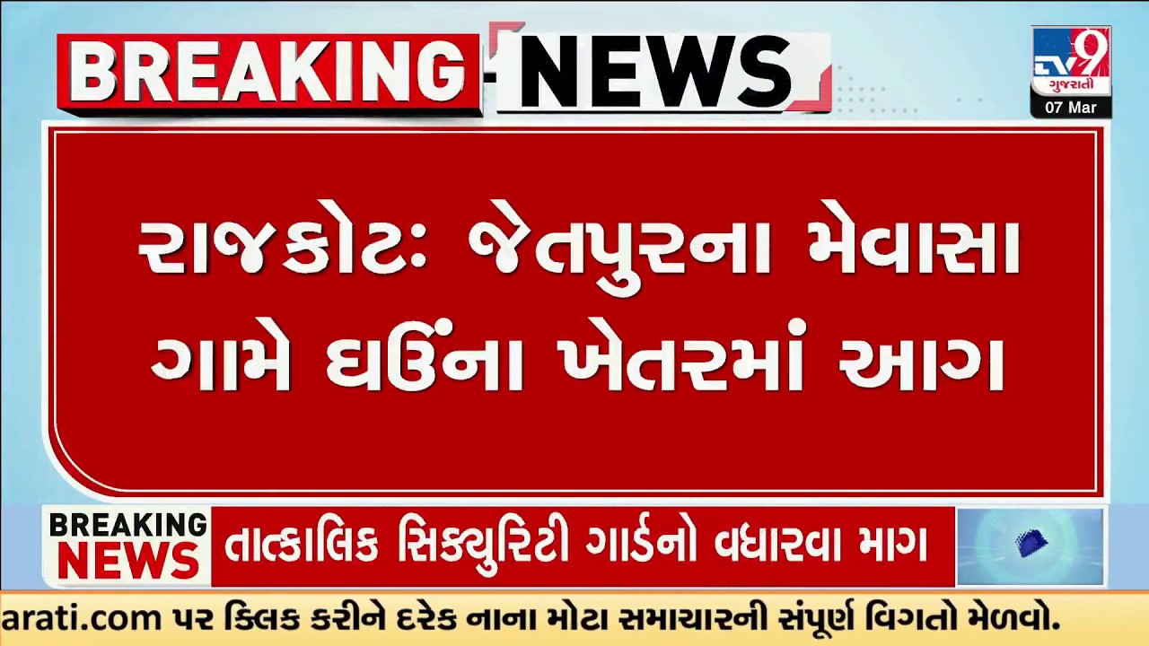 Wheat Field Engulfed in Flames Near Jetpur's Mevasa Village – Transformer Blast Blamed | TV9Gujarati