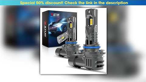 Katur 2x HIR2 9012 Led Car Headlight 100W Bulb Xenon 6000K 20000Lm White Turbo Diode Lamps with