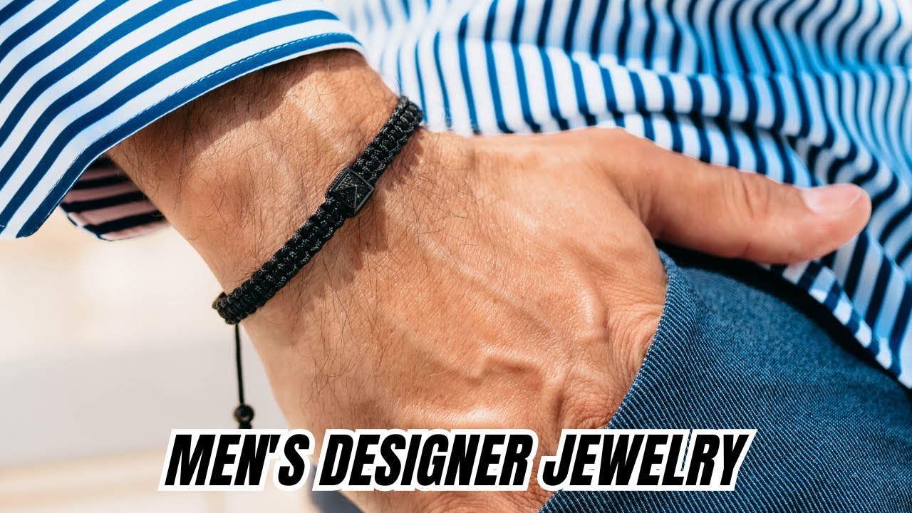 GT collection Men's Black Pyramid Bracelet with Zircon Diamond