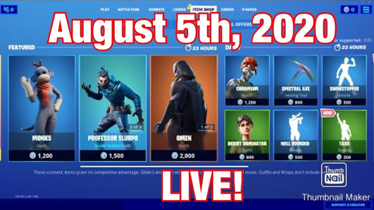 NEW FORTNITE ITEM SHOP COUNTDOWN! (August 5th, 2020) (NEW FORTNITE ITEM SHOP LIVE TODAY)