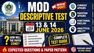Ministry of Defence MOD Descriptive Test 2026 | 13 & 14 June Test Guide