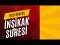 İnşikak Suresi Hızlı Okunuş (Tilavet)