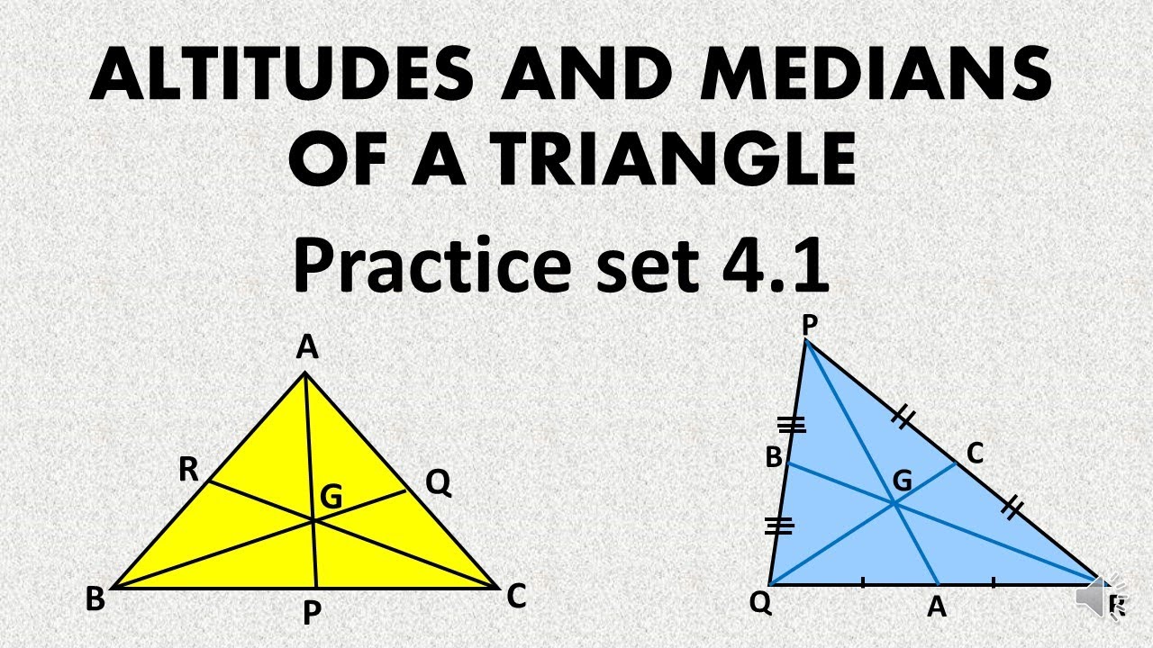 Altitudes and medians of triangles std 8 I practice set 4.1 Question 7 ...