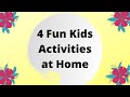 KIDS ACTIVITIES AT HOME | Four Fun Craft Activities for Kids