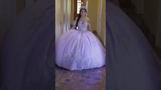 Lilac Applique Off Shoulder Quinceanera Dress by Fiesta Gowns 56493