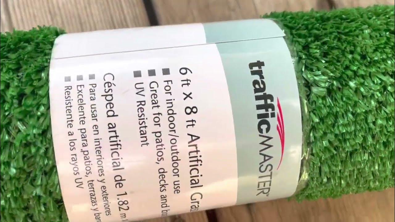 Review on TrafficMaster6 ft. x 8 ft. Green Artificial Grass Rug from home depot Artificial grass