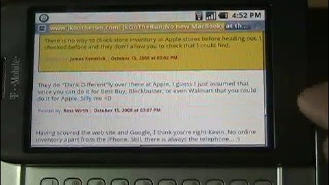 T-Mobile G1 web browsing overview