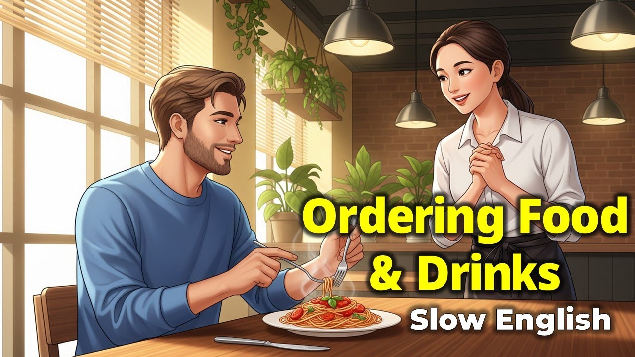 Ordering Food & Drinks in English: Restaurant Conversation (Slow Practice)