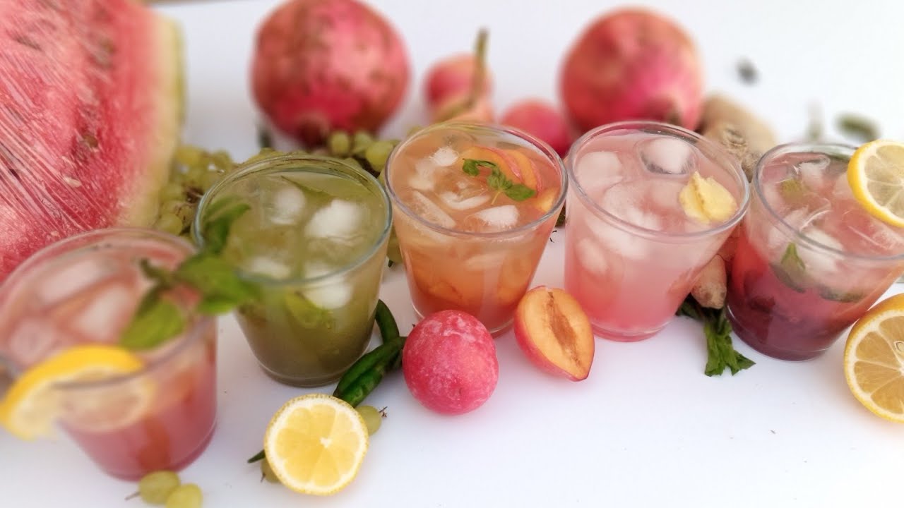 5 Refreshing Summer Drinks🍹 | Fruit Mojito | Easy Colourful Coolers🧊