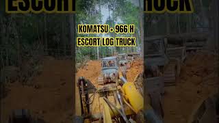 Komatsu Dozer &amp; Cat 966H Escort Full Logging Truck Through The Block!